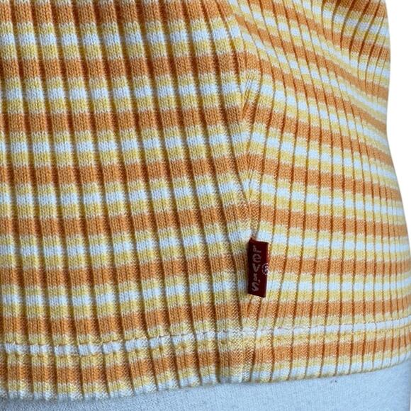Levi’s Long Sleeve Britt Snap Front Striped Ribbed Top Womens Plus Size 1X New - Picture 6 of 13